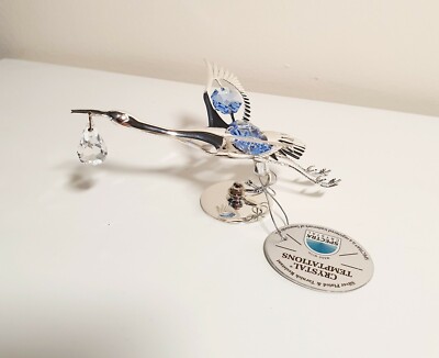 Neu Crystal Temptations Swarovski Kristallstorch blau versilbert 