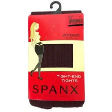 Spanx Womens Tight-End Tights Size E XXL Patterned Wine Body Shaping