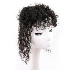 100 Human Hair Topper Toupee Hairpiece Curly Clip in Top Hair Pieces for Women