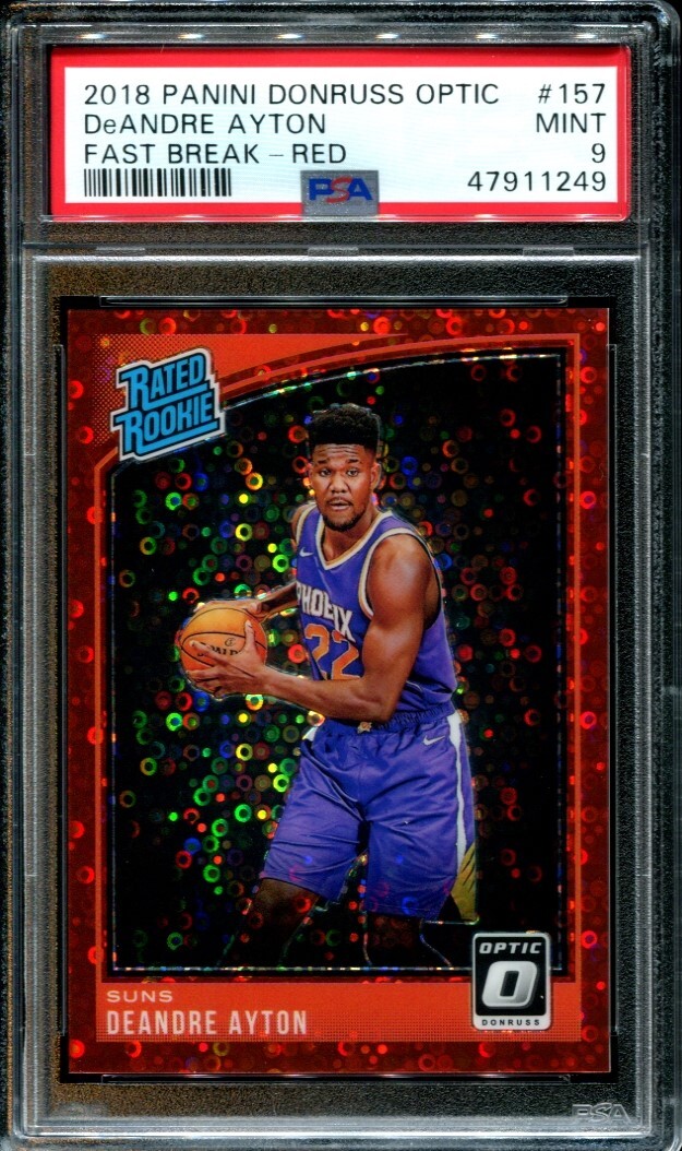 2018 Panini Donruss Optic DeAndre Ayton Fast Break Red 84/85 #157 RC PSA 9