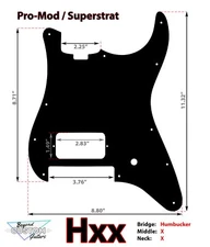 Black Textured Bengal Stripe Pickguard for Charvel Pro-Mod So-Cal Floyd Rose