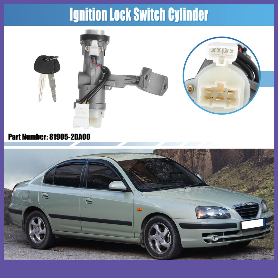 Ignition Lock Cylinder Switch Assembly with 2 Keys ONE Custom for Kia Spectra - Image 2 of 4