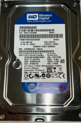 WD5000AAKX-083CA1 WESTERN DIGITAL 3.5 SATA 3 Desktop Hard Disk Drive HDD Tested