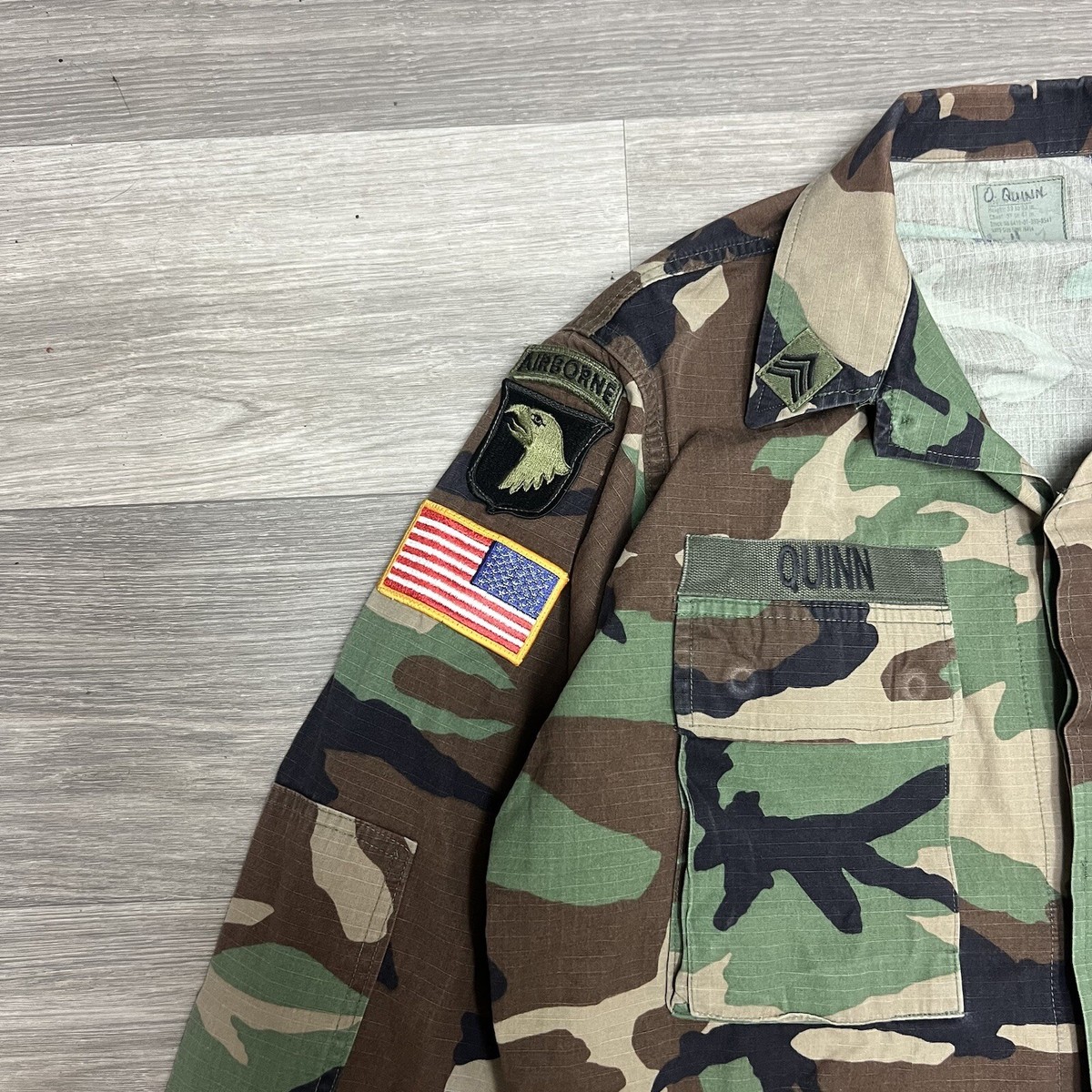 Vintage 90s US Military Shacket Coat Medium Woodland Camo