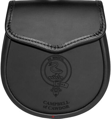 Campbell of Cawdor Leather Day Sporran Scottish Clan Crest