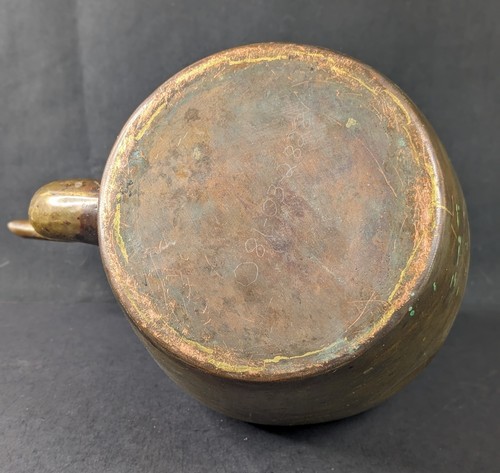 Copper Fireplace Kettle Antique Primitive Swan's Neck Spout Early 19C Large - Picture 8 of 10