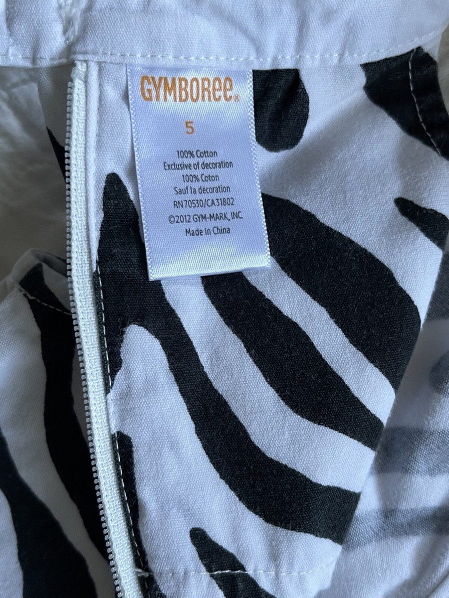 Jupe Fille Gymboree - Taille 6X-7 - Noir Et Blanc - Motif Zèbre - 100% Coton