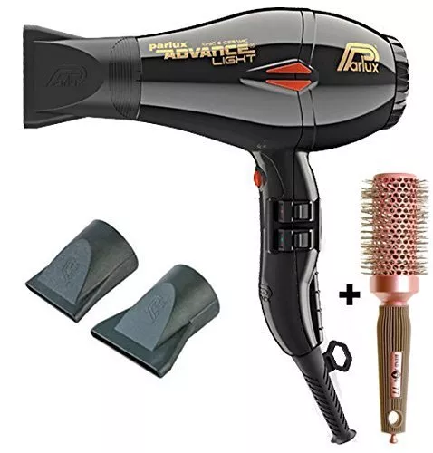Parlux Advance Light Ionic and Ceramic Hair Dryer Black Free Brush