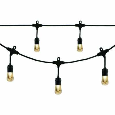 Enbrighten LED Cafe Indoor/Outdoor String Lights 48ft 24 Bulbs 2200K Warm White