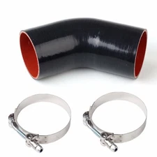 BKRD 3.5" 45 Degree ELBOW TURBO/INTERCOOLER/INTAKE SILICONE COUPLER HOSE+T-CLAMP