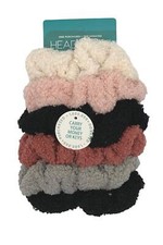 Headbands of Hope Set of 6 Hair Scrunchies with Zipper Pockets Sherpa