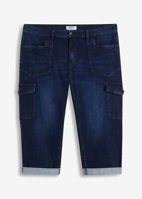 Herren Loose Fit 7/8-Jeans mit Bequembund Straight Gr. 46 Dunkelblau Denim Neu
