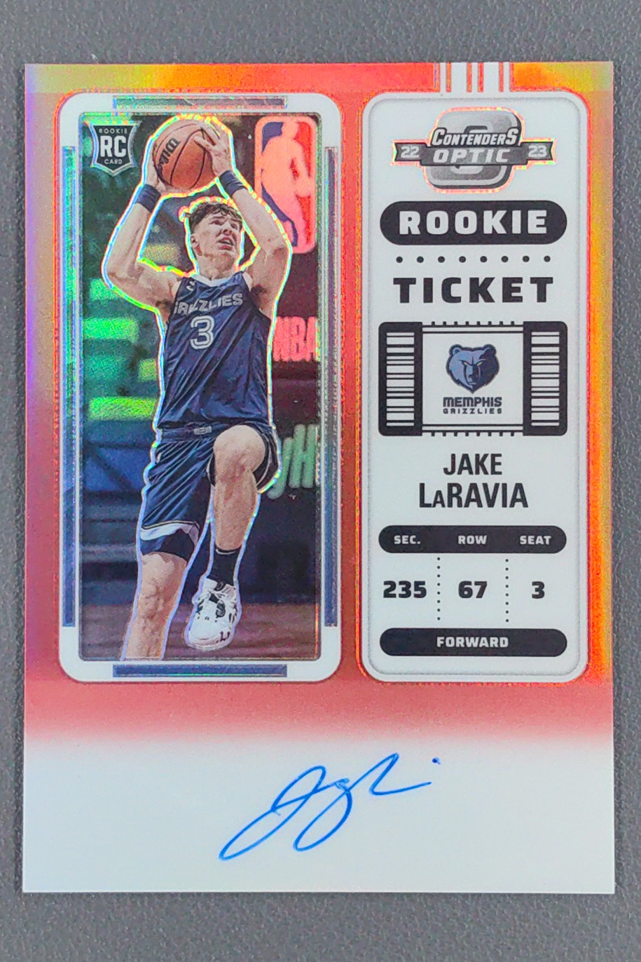 2022 Panini Contenders Optic Jake LaRavia Rookie Season Ticket Red RC Auto /99