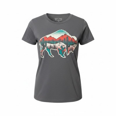 Rowdy Crowd Southwestern Bison T-Shirt - Small - Excellent Condition