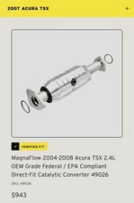 Magnaflow Catalytic Converter Epa For 2004-2008 Acura Tsx Magnaflow Catalytic Converter Epa For 2004-2008 Acura Tsx