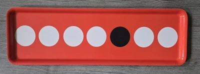 Ikea Bevista Tray Orange Modern Retro With White & Black Dots 50 cm x 16 cm Rare - Image 1 of 3