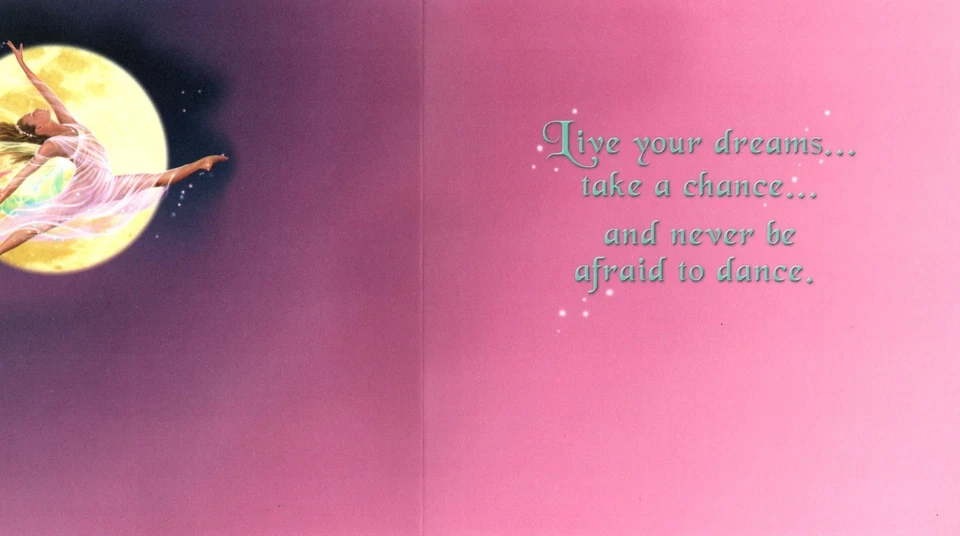 Encouragement Ballet Ballerina Moon Fairy Follow Your Dreams Leanin' Tree Card - Image 2 of 4
