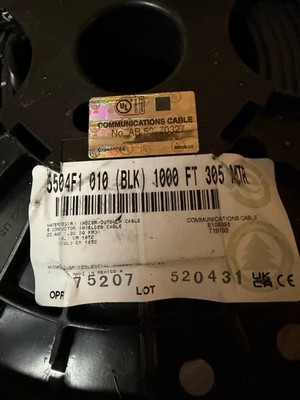 BELDEN 5504F1 010 BLACK 100 FT WIRE 305 MTR, 22AWG, 6 COND  *FREE SHIPPING*