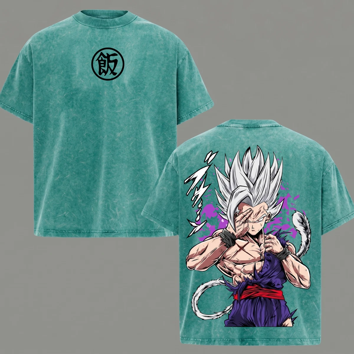 Gohan Beast Acid Washed T-Shirt Anime Graphic Tee Men's Clothing Top Gifts Him