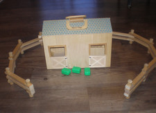 Melissa  Doug Fold  Go Wooden Horse Stable w/Handle  70" Wood Folding Fence 