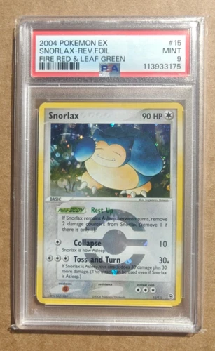 2004 Pokemon EX SNORLAX REV FOIL FIRE RED & LEAF GREEN #15 PSA 9 MINT
