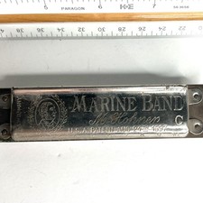 Vintage Pre-War M. Hohner Marine Band Harmonica Key of C 1897 Patent Star
