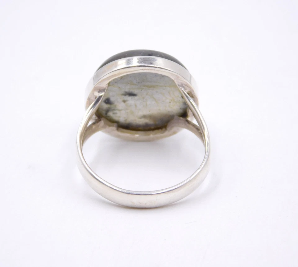 5.47 Gm 925 Sterling Silver Natural Labradorite Cab Gemstone Ring Size-7.75 US - Image 4 of 4