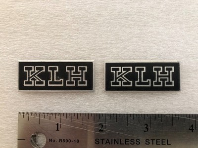KLH  1 PAIR  Metal   Speaker Badge  ( ORIGINAL )