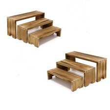 Display Riser Wood Risers Cupcake Stand 3 Tier Racks Decorative Rectangular, ...