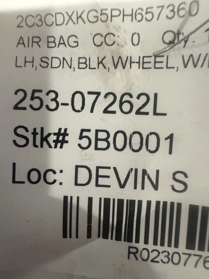 Airbag e cintos de segurança 2017-2018-2019-2020-21-22-Dodge carregador roda motorista e joelho - Imagem 4 de 4