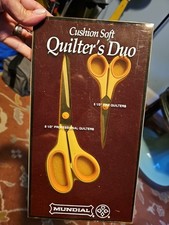 Vintage Mundial Scissors set Quilter's Duo 8 1/2 & 5 1/2 New Old Stock