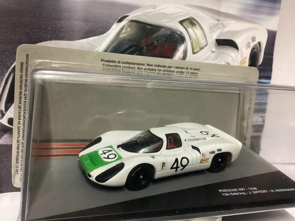 IXO PORSCHE 907 , 12h SEBRING  1968  , die-cast 1/43, Nuova in teca - Immagine 2 di 4