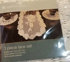 Essential home 3-piece lace set