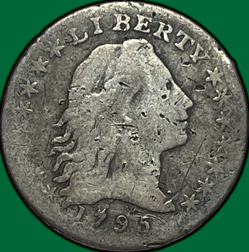 1795 Flowing Hair Half Dime Fine F Coin #29865