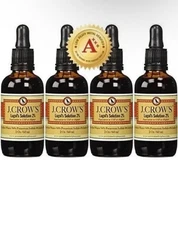 J.CROW'S® Lugol's Solution of Iodine 2% 2 oz Four Pack (4 bottles)