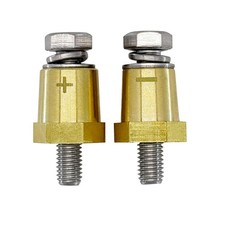 M8 Thread Brass Battery Terminal Charging Posts, Battery Post Adapter /- wit...