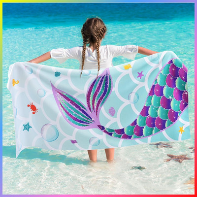 Strandtuch Meerjungfrau Mikrofaser 76x150cm Sandfrei Schnell Trocknend für