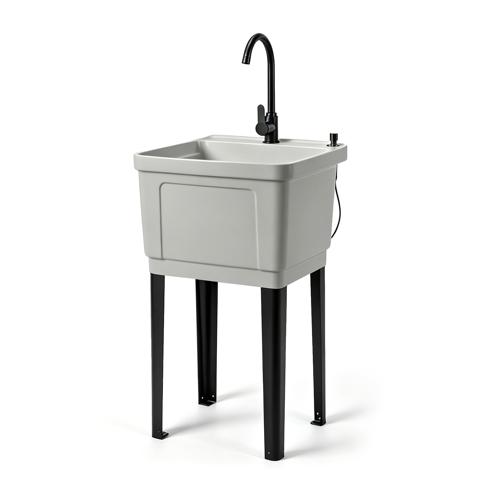 Freestanding Sink with 110 Lbs Capacity for Small Kitchens & Outdoor Pet Washing