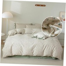 Vintage Floral Duvet Cover Set Queen 90"x90" A1 01-5 Bow Tie Green Floral