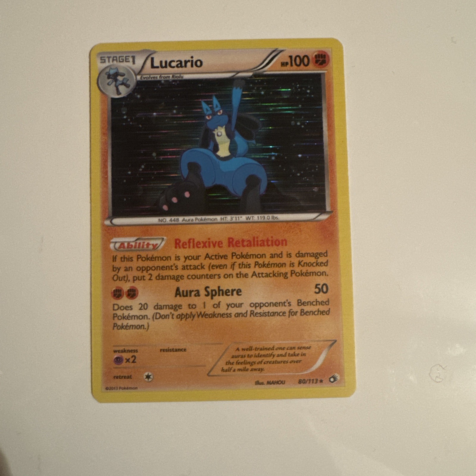 Pokemon Legendary Treasures Lucario 80/113 Reverse Holo Card