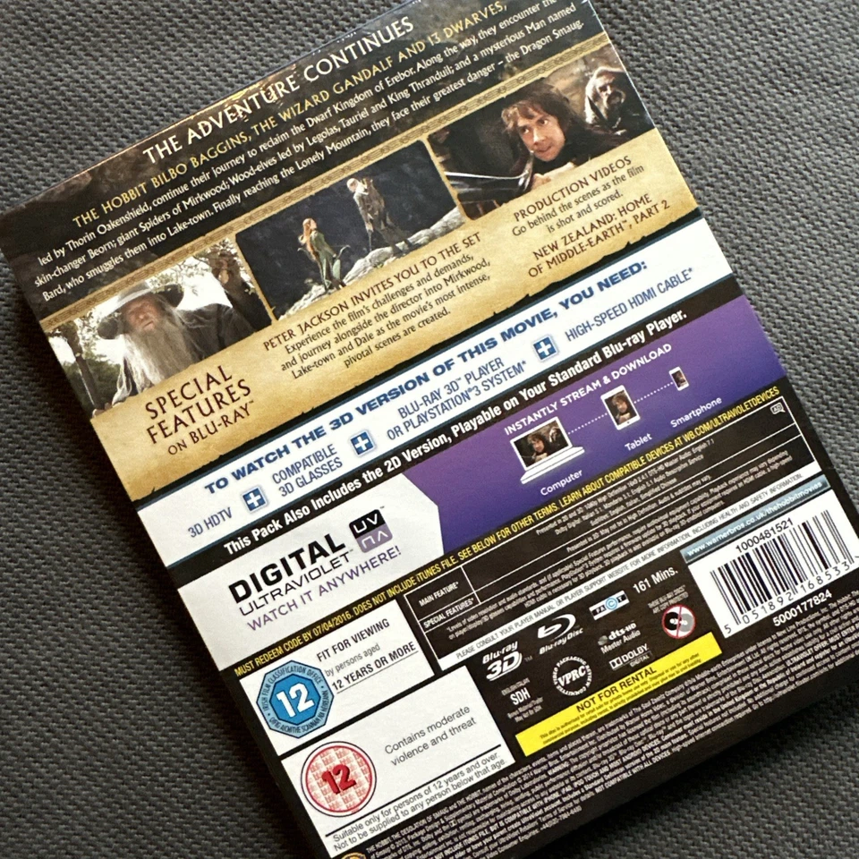 The Hobbit: The Desolation Of Smaug - 3D Blu-ray Steelbook - 4 Disc Edition NEW - Image 2 of 3