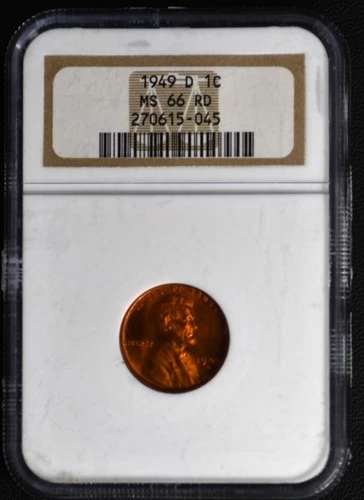 1949-D Wheat Cent NGC MS 66 RD