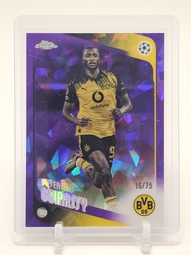 SERHOU GUIRASSY 2025-26 TOPPS CHROME UCC PURPLE SAPPHIRE /75 #59 DORTMUND Q5332