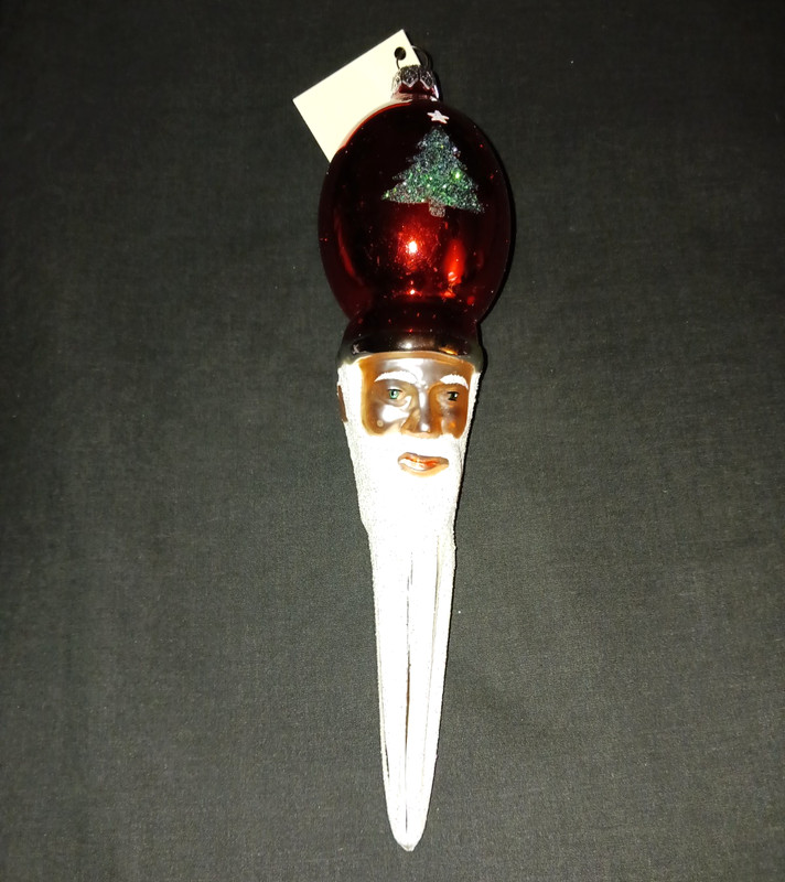 Patricia Breen *LONG BEARD SANTA RED GLASS ORNAMENT* Xmas Tree- POLAND