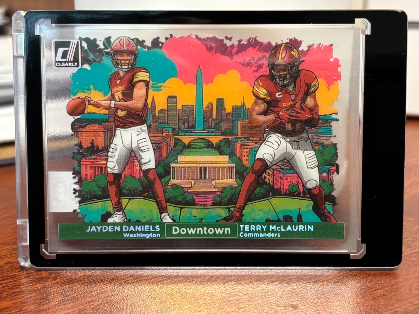 2024 Donruss Clearly - Downtown Duos Jayden Daniels & Terry McLaurin (RC) #11
