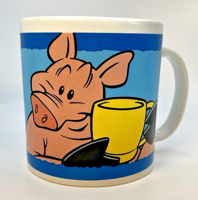 Vintage 1999 The Yak Pack  My Cup of Mud!  Pig Mug Large Coffee Cup Funny Gift