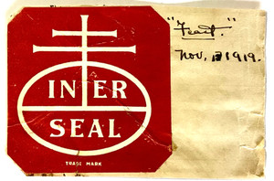 RARE NOV. 13, 1919 NABISCO- INER SEAL PAPER SEAL, 2 3/4”, NATIONAL BISCUIT CO.