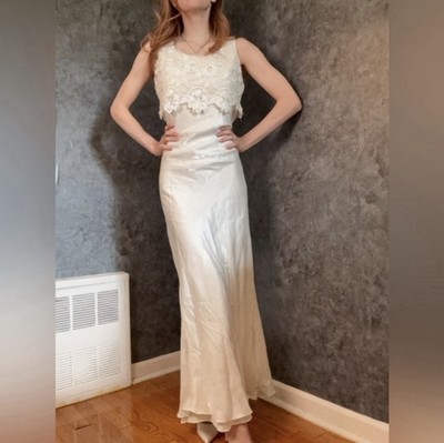 Romantic vintage 1990s elopement dress in a timeless ivory hue  | eBay