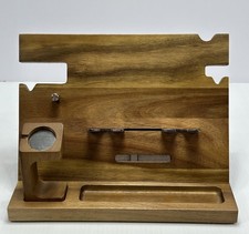Wood Phone Docking Station Ash Key Holder Wallet Stand Watch Organizer Men