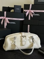 Auth Dior Vintage White Pebbled Calfskin Bost...